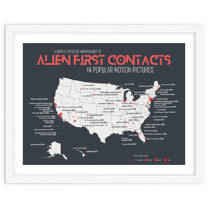 USA Map of Alien First Contacts in Movies by Milan