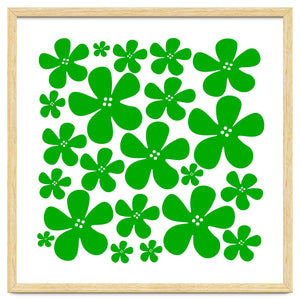 Green Flowers Pattern by Baobab print store