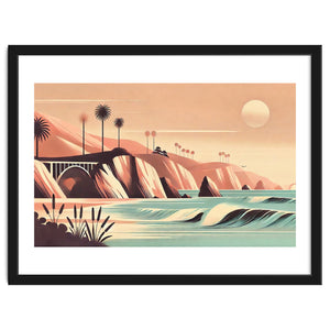Vintage California, Coastline Poster by Chromatic Fusion Studio