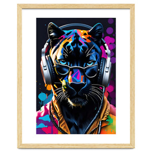 Panther In Headphones And Glasses by MakArena