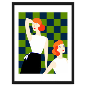 Moods, Checkers Girl Friends Chic Chess, Modern Bohemian Eclectic Woman Girl Boss, Bff Fashion Style by 83 Oranges