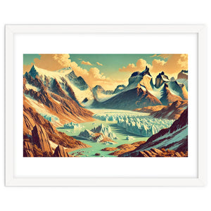 Vintage Argentina, Patagonia Glaciers Poster by Chromatic Fusion Studio