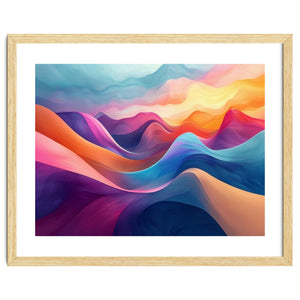 Vibrant Abstract Flowing Peaks Art by artistic