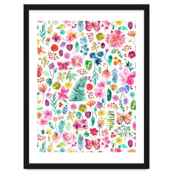 Colorful Flowers Forest Plants Multicolored