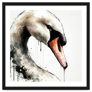 Watercolor Swan Portrait by Chromatic Fusion Studio