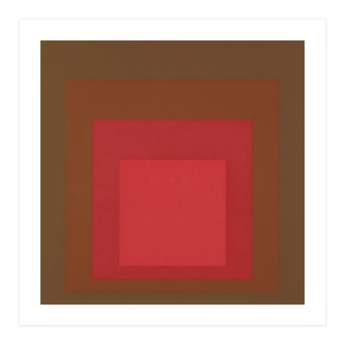 JOSEF ALBERS - HOMAGE TO THE SQUARE, RED, BROWN (Print Only)