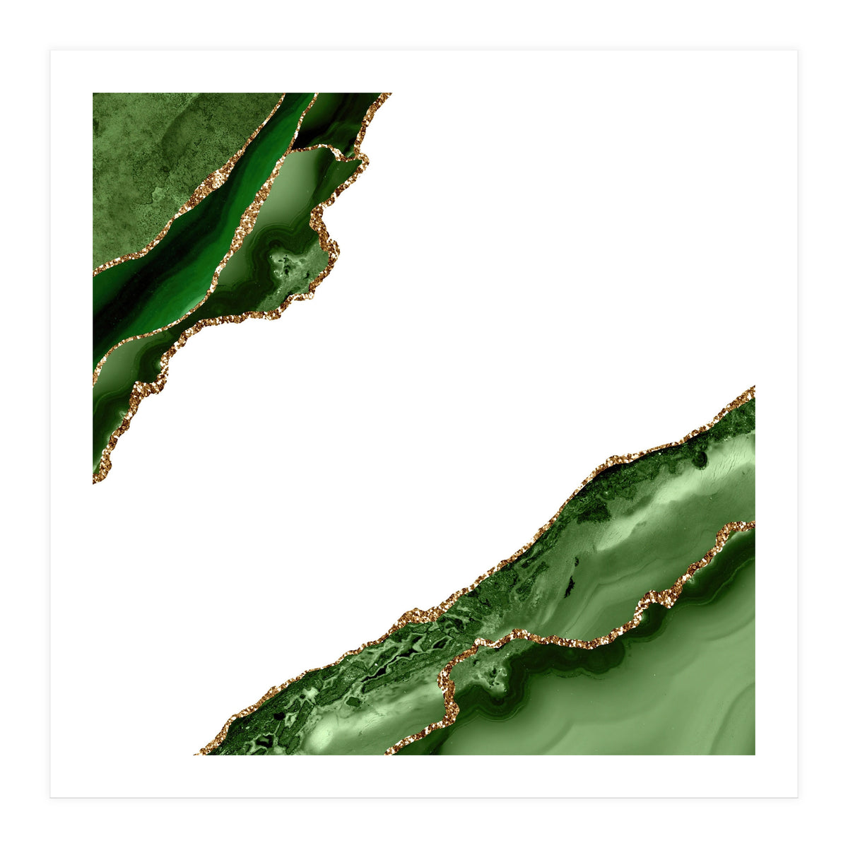 Green & Gold Agate Texture 19 (Print Only)