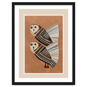 Striped Owl Pair by Branka Kodžoman