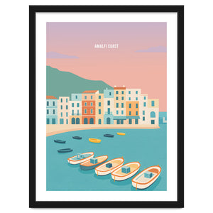 Amalfi Coast Italy Travel Postcard by neeteshdsgn