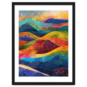 Vibrant Abstract Patchwork Landscape Art by artistic