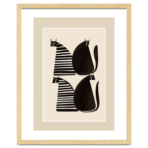 Minimalist Cats In Black And White by Branka Kodžoman