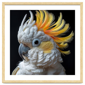 White Cockatoo With Yellow Crest Portrait by Rizwana Khan