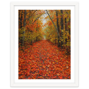 Lush Autumn Forest Path Covered by artistic