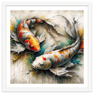 Watercolor Koi Fish Pair by Chromatic Fusion Studio