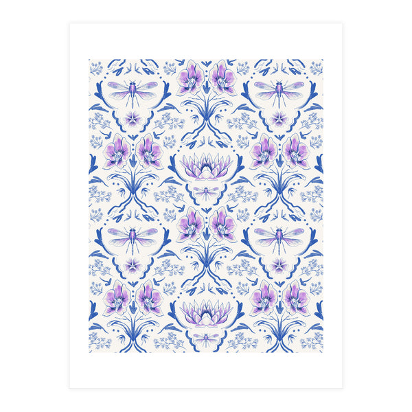 Bohemian Garden Blue Pattern (Print Only)