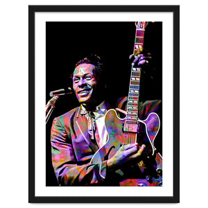 Chuck Berry Rock and Roll Guitarist Colorful by taurungka