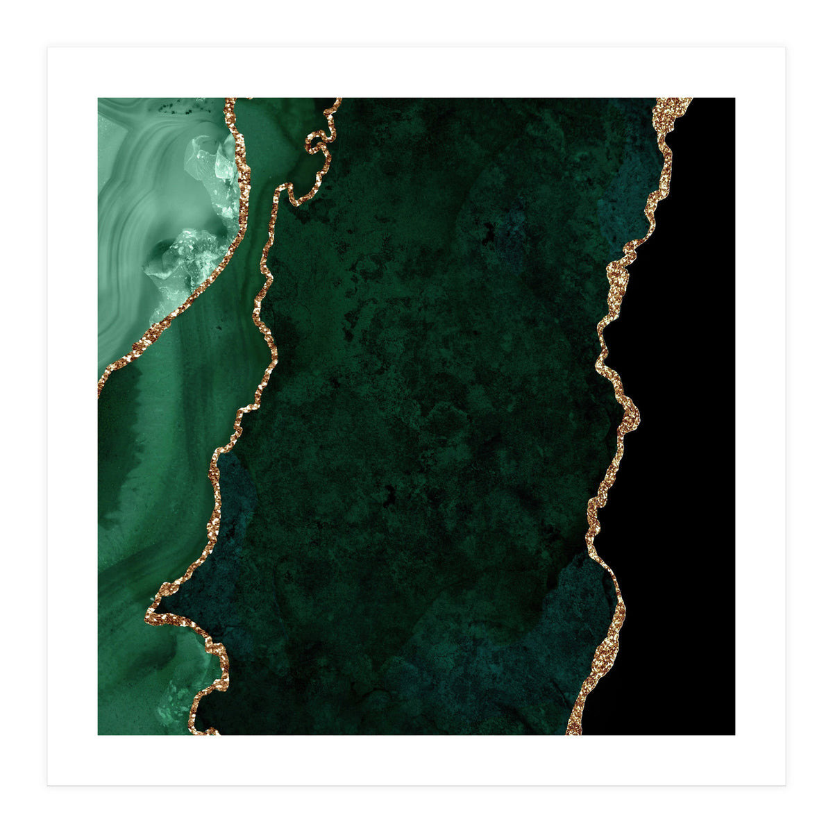 Emerald & Gold Agate Texture 04 (Print Only)
