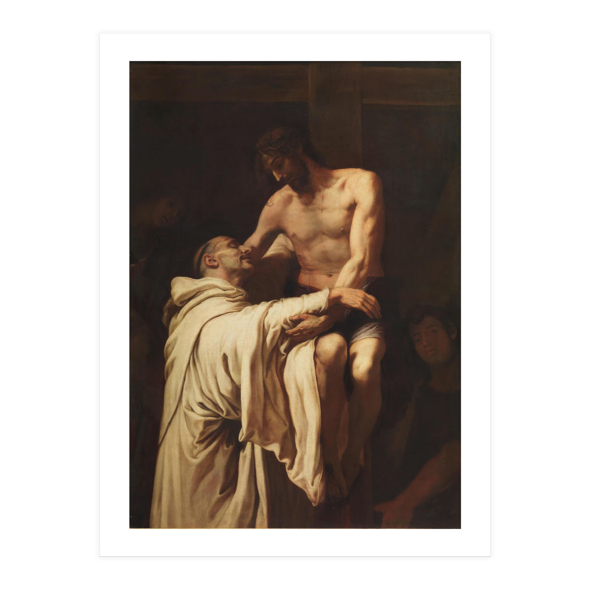 Francisco Ribalta / 'Christ Embracing Saint Bernard', ca. 1626, Spanish School, Oil on canvas. (Print Only)