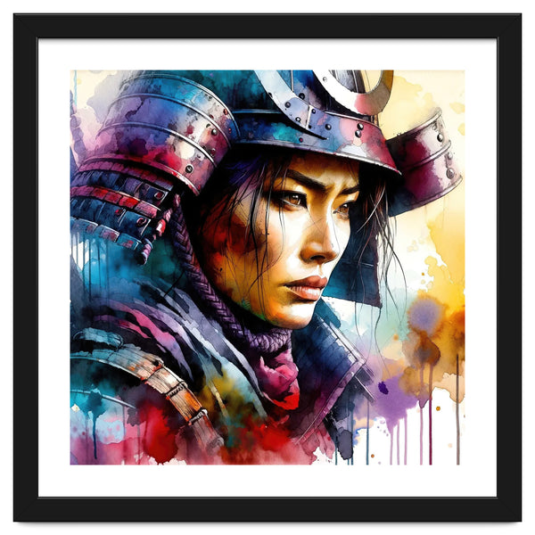 Samurai Asian Warrior Woman Portrait Art Print by Chromatic Fusion ...