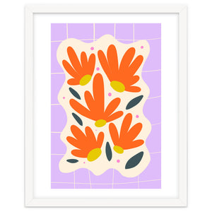 Modern Grid Floral Violet by Wackapacka