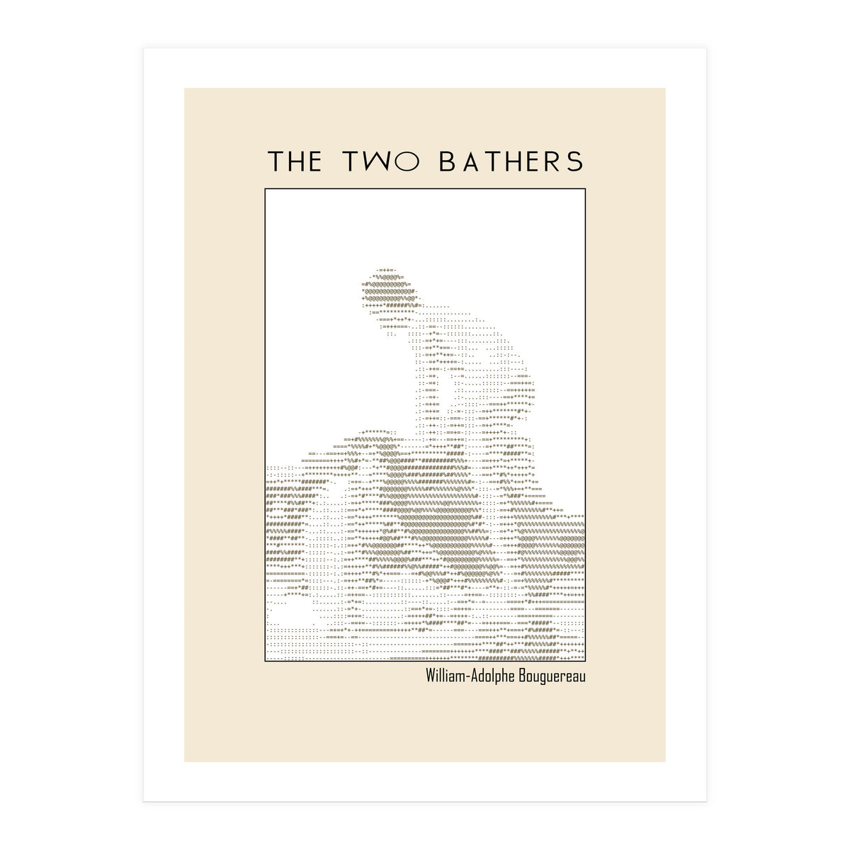 The two bathers (1884) – William-Adolphe Bouguereau (ascii art) (Print Only)