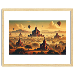 Vintage Bagan Poster, Myanmar by Chromatic Fusion Studio