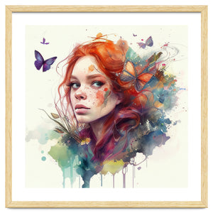 Red Hair Butterfly Glance by Chromatic Fusion Studio