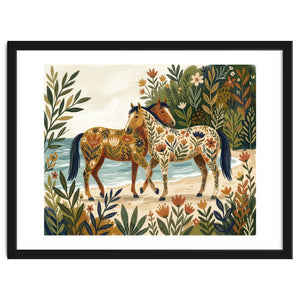 Horses In Blooming Paradise by Mmartabc