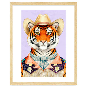 Tiger Portrait in Hat Wild Cowboy Fashion by neeteshdsgn