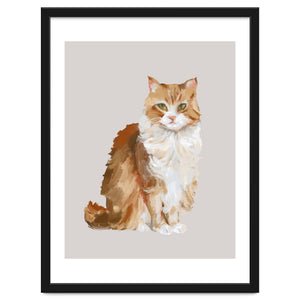 Handpainted messy oil painting of furry baby cat by heaventrain