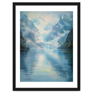 Ethereal Descent: The Glimmering Silence of the Ancient Glacial Fjord by artistic