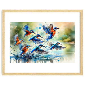 Kingfishers In Flight by Chromatic Fusion Studio