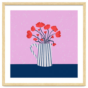Poppies – pink and blue by Wackapacka