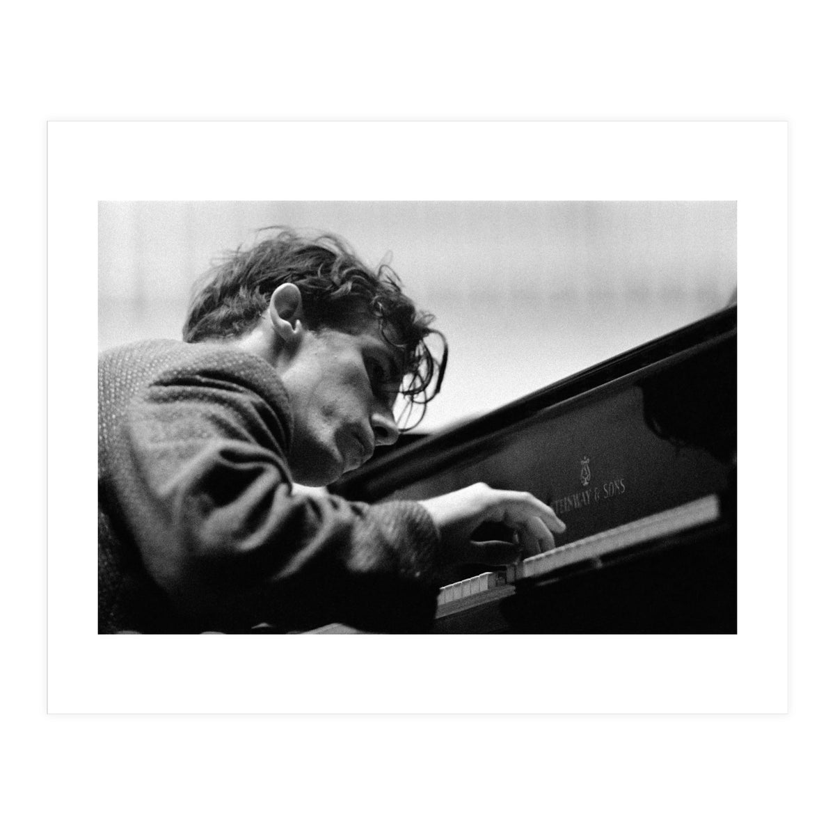 Pianist Glenn Gould with the Berlin Philharmonic Orchestra under Herbert von Karajan. Berlin,1957. (Print Only)