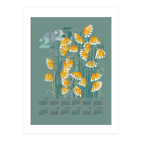 calendar 2025 linocut meadow green (Print Only)