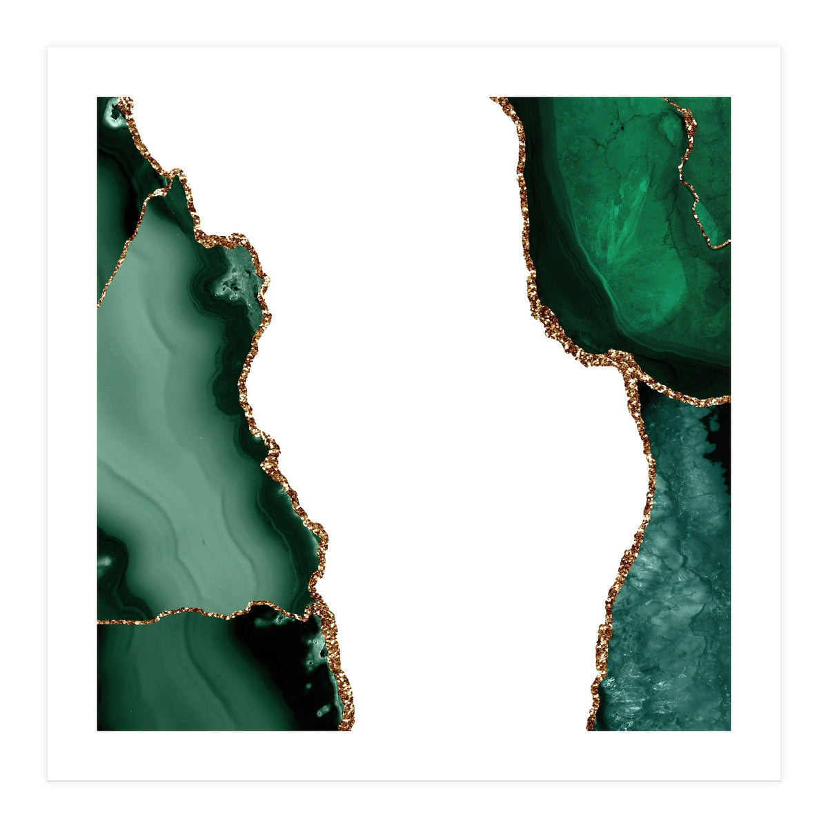 Emerald & Gold Agate Texture 15 (Print Only)