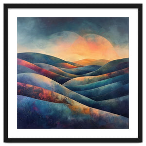 Abstract Ethereal Rolling Hills at Sunset by artistic