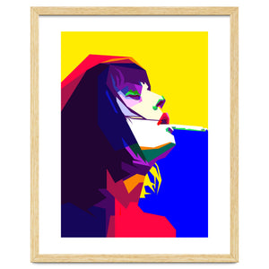 Girl Smoking Pop Art WPAP Style Illustration by Artkreator