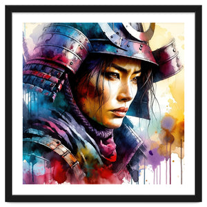 Samurai Asian Warrior Woman Portrait by Chromatic Fusion Studio
