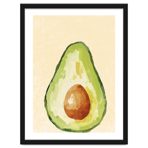 Avocado Half, Fresh Food Kitchen Art by neeteshdsgn