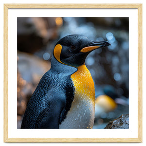 King Penguin Close Up Portrait Nature by Rizwana Khan