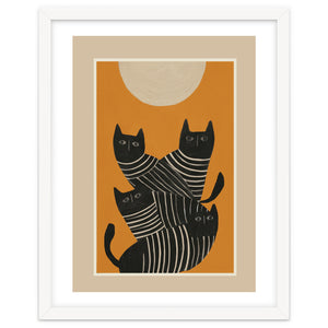 Abstract Black Cats by Branka Kodžoman