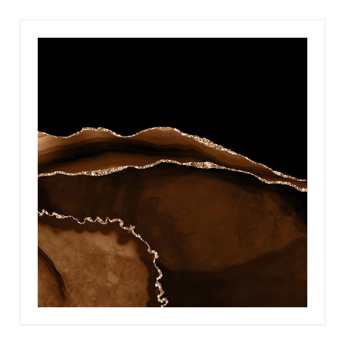 Brown & Gold Agate Texture 05 (Print Only)