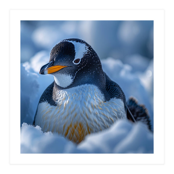 Gentoo Penguin In Its Natural Snowy Habitat (Print Only)