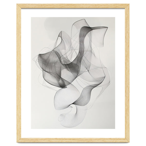 Abstract Black And White Swirling Lines Art