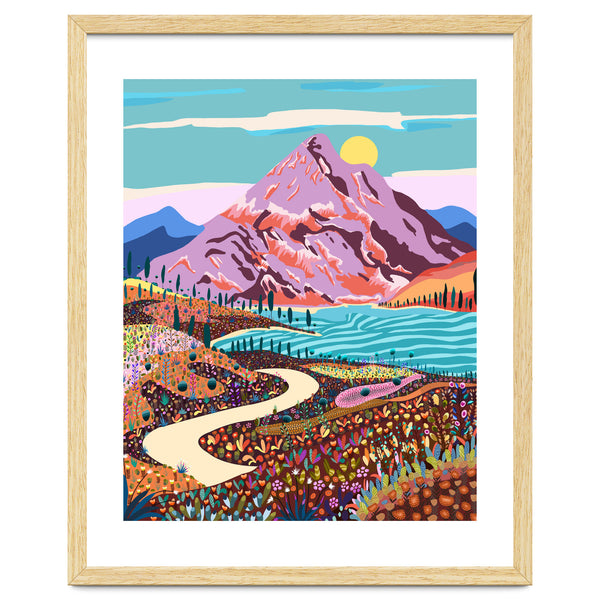 Alice In Wonder Valley, Nature Landscape Floral Positivity Meadow, Mountains Travel Pastel Bohemian Eclectic Spring, River Hope Vintage Good Vibes