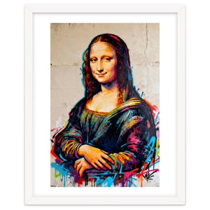 Colorful Mona Lisa Graffiti Style Portrait, Modern Street Art Inspired Painting for Bold Wall Decor by neeteshdsgn