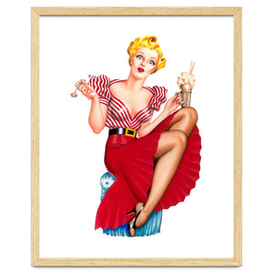 Pinup Blonde Posing With Ice Cream by Hermes