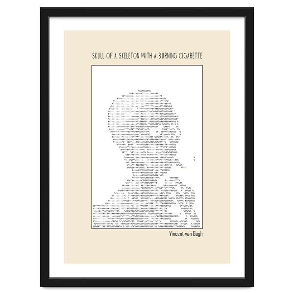 Skull Of A Skeleton With A Burning Cigarette Vincent Van Gogh Ascii Art