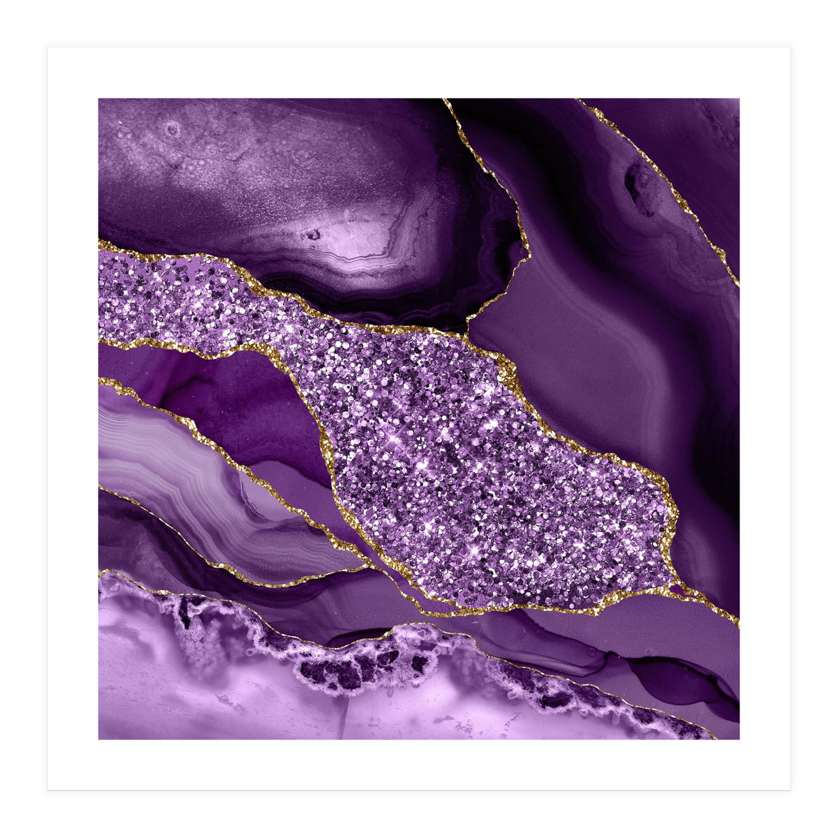 Agate Glitter Ocean Texture 03 (Print Only)